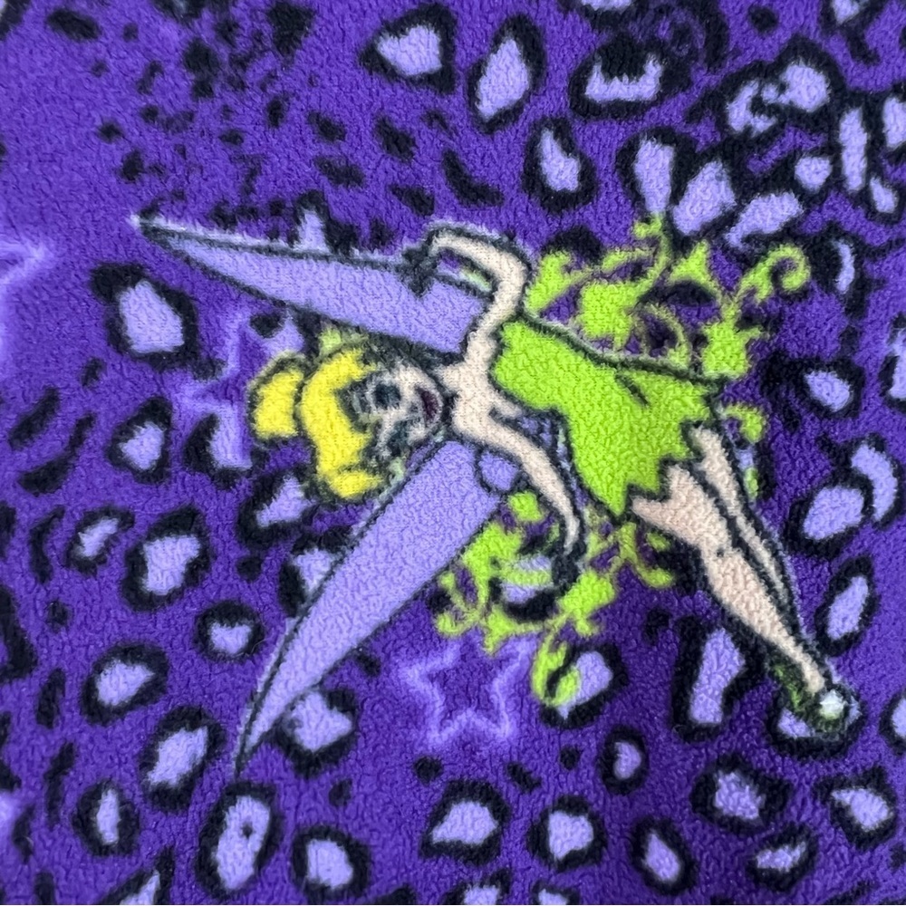 Disney pants tinkerbell fleece cheetah stars purple and Green Patterned Pants - Picture 7 of 13